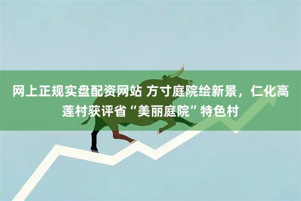 网上正规实盘配资网站 方寸庭院绘新景，仁化高莲村获评省“美丽庭院”特色村